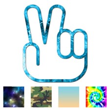 Peace Sign Hand - Vinyl Decal Sticker - Multiple Patterns  Sizes - ebn1366