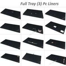 Inserts Liners for Jewelry Case Tray Liners Drawer Liners Black Inserts Lot of