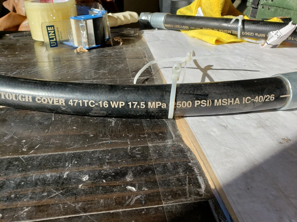 Parker Tough Cover Hose (Black) 2 ft. Model: 471TC-16 WP 17, 5 (2500 PSI) MSHA - Image 3 of 4