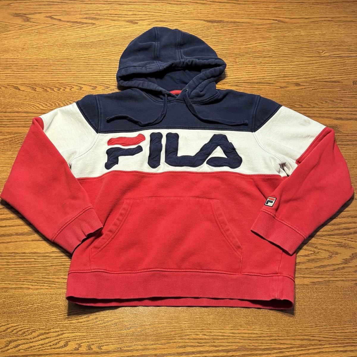 Mens Hoodies Fila Tri Color Hoodie FILA Tri Color White Logo
