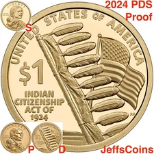 2024 PDS SACAJAWEA Native American Citizenship ROLL P D S PROOF 3 Best BU Price