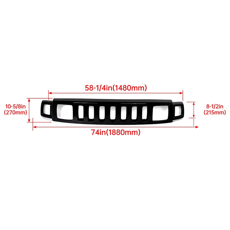 For Hummer H3 H3T 2006-10 Gloss Black Factory Style Front Upper Grille Assembly - Image 3 of 4