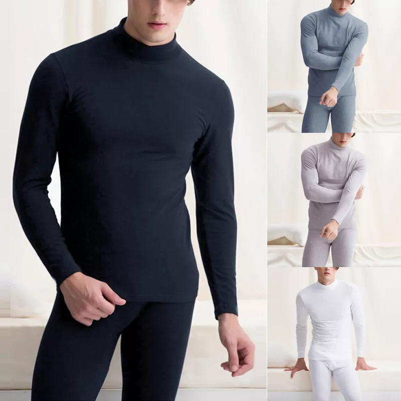 Mens Winter Warm Inner Wear Thermal Underwear Pajama Tops Long