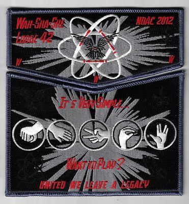 OA 42 Wah-Sha-She 2012 NOAC United We Leave A Legacy Flap Set DGY Bdr. [PAT-2240