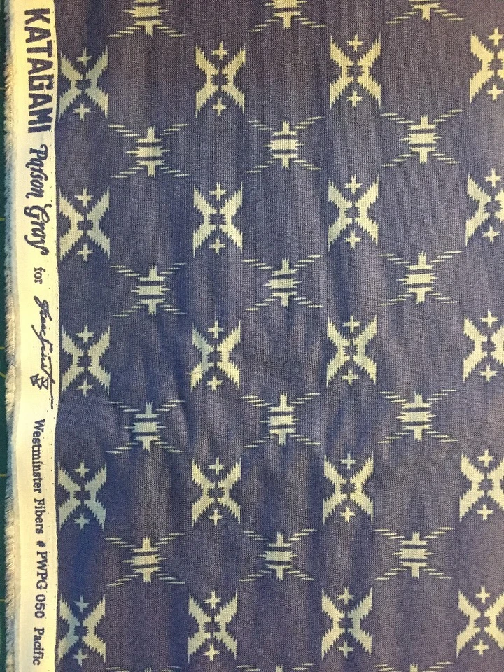 Patchworkstoff Baumwolle Free Spirit Katagami Parson Gray Pacific Blau Fabric - Bild 3 von 3