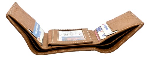 RFID Blocking Premium Leather enter Flap Trifold Wallet Center Flap - 第 15/23 張圖片