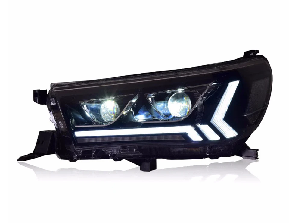 Conjunto de faros LED delanteros exteriores de plástico ABS para Toyota Hilux 2015-2020 Foto 4 de 4