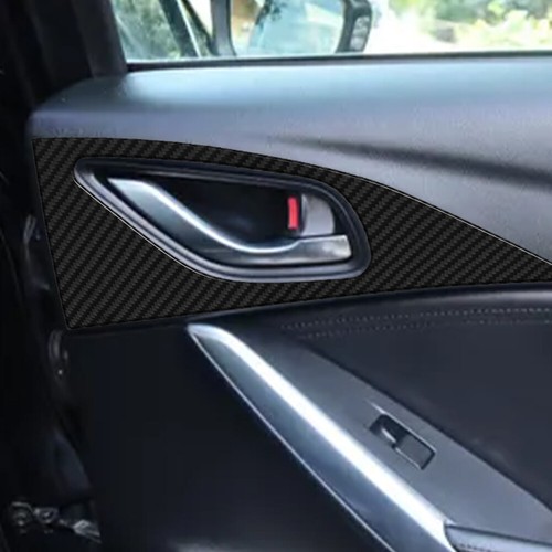 2Pcs Carbon Fiber Interior Rear Door Handle Cover Trim For Mazda 6 2014-2015 - Picture 3 of 13