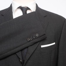Hugo Boss Suit Sport Coat Black Blazer Jacket Plaid 3Bttn Wool 40R