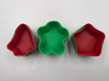 18 PC/Set Silicon Cake, Jelly, Cupcake Molds Christmas Tree, Star, Gingerbread M