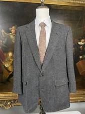 VTG Hart Schaffner Marx 44L Patch Pocket 100 Wool Tweed 2Btn Blazer Jacket