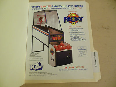 new old stock ice 1993 original FULL COURT FRENZY 2    ARCADE   GAME  FLYER