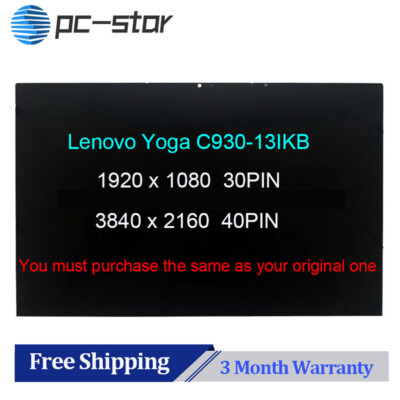Lenovo Yoga C930-13IKB Lcd Touch Screen w/ Bezel 13.9'' 4K 5D10S73320 5D10S73331