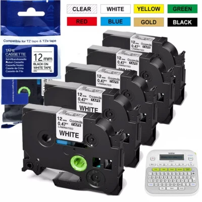 OOZMAS Schriftband für Brother P-Touch TZe-131 TZe-221 TZe-231 TZe-335 TZe-631 TZe-241