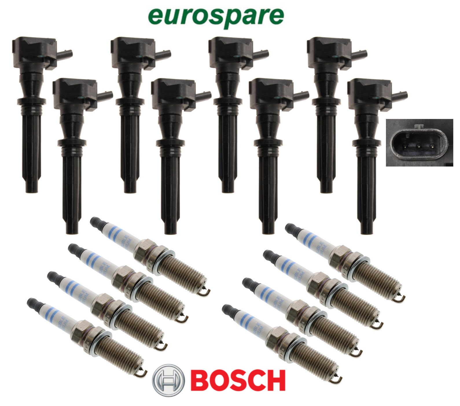 Ignition Coil OEM Spec  Spark Plug Iridium OEM Bosch 8set for Land Rover V8