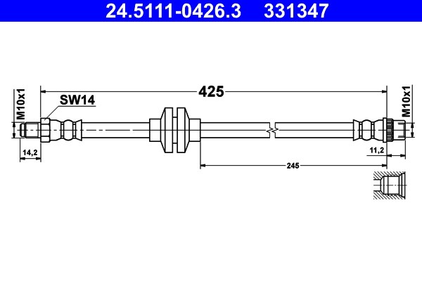 Bremsschlauch FÜR Renault Grand ScÉNic III (JZ0/1 ) - ATE 24.5111-0426.3-image