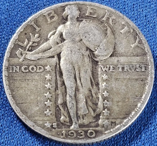 A 1930 S Standing Liberty Quarter. Nice Original Coin