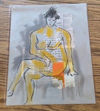 Original Artwork Drawing Sketch By Opie O'Brien Deco Eclectic One Of A Kind