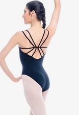 So danca Black Dance leotard Cross Back Size 6L adult large New
