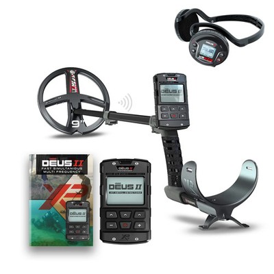 XP Deus 2 Metal Detector - 9'' Coil - WS6ST Stereo Headphones - RC