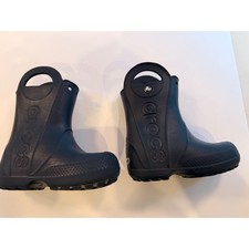 Crocs Handle It Navy Blue Rain Boots Kids Size C9 Waterproof Pull On NEW Boots