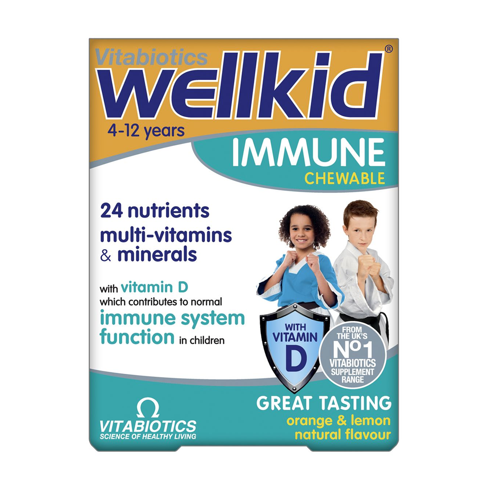 Vitabiotics Wellkid Immune Chewable 30 Tablets Kids Immune Support