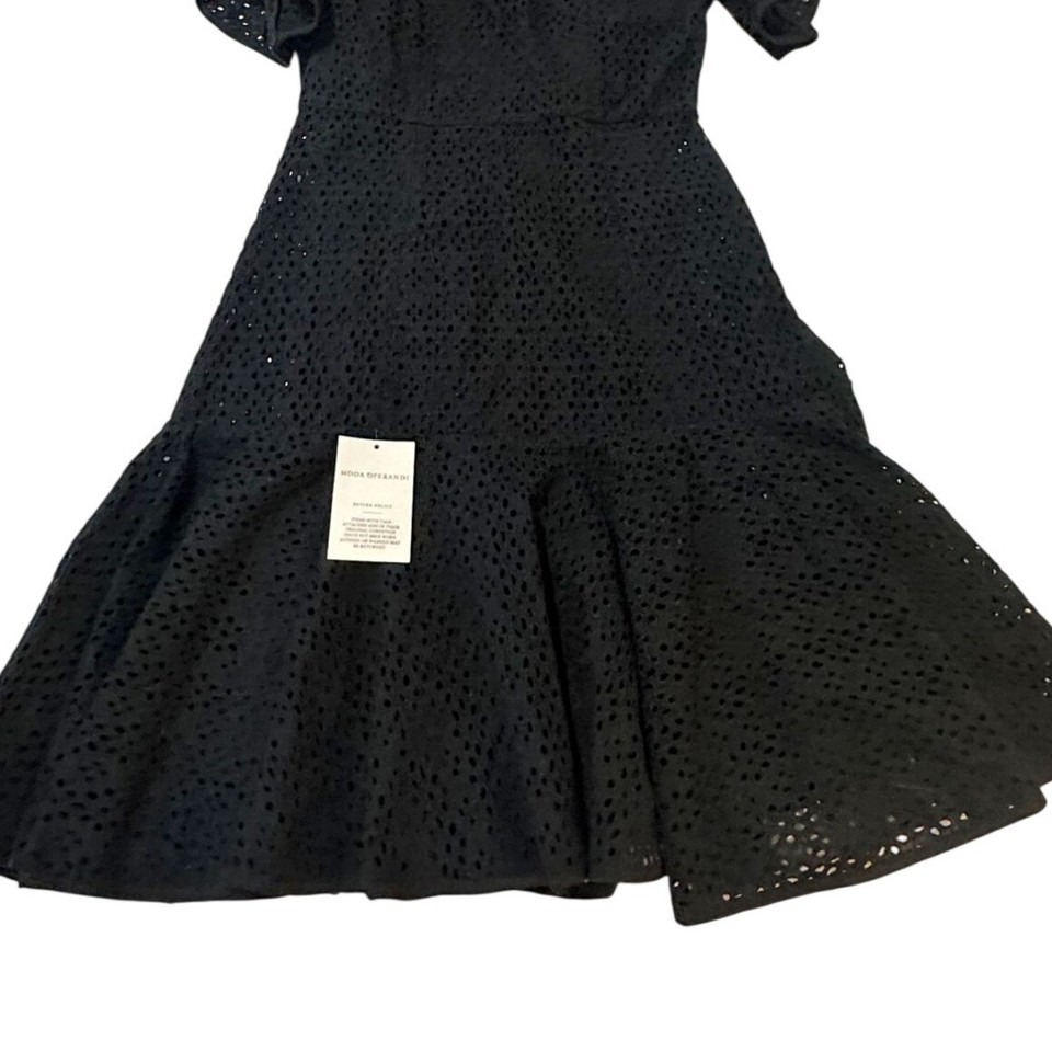 Needle & Thread Black Eyelet Floral Broderie Mini Dress, Size US 0, NWT ...