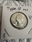 1964 Choice Uncirculated US Washington SILVER Quarter TYPE B Reverse! SCARCE!
