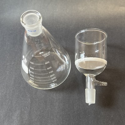 Bomex 1000 mL Erlenmeyer Filter Flask+250 mL Glass Filtering Funnel (Pre-Owned)