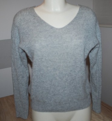 Damen-Kaschmir-Pullover Größe S 36 38 helles Grau