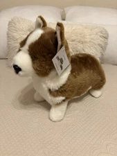 Auswella Brown and White  Corgi 17" Plush Dog NWT