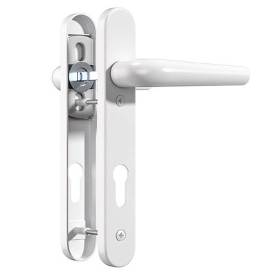 Bwintech 1 Set weiß PVC Türdrückergarnitur, 92 mm Backset, 122 mm Schraubloch