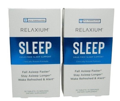 2 Pk Relaxium Sleep Aid Non-Habit Forming 30 Tablets Each (60 Total)