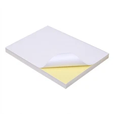 FirstZi 100 Full Sheet Glossy Printable Sticker Paper 8.5x11 Inches Self Adhe...