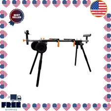 Collapsible Rolling Miter Saw Stand with 3 Onboard Outlets and Never-Flat Wheels