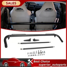  49" Universal Iron Racing Safety Seat Belt Chassis Roll Harness Bar Rod Black