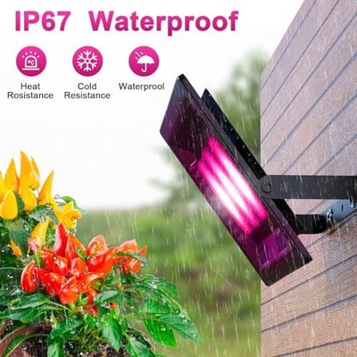 Vcycal Waterproof Plant Light, 450W Outdoor Grow Lights, Full Spectrum LED Grow Light, Height Adjustable, Silent, Heat Dissipation, for Indoor