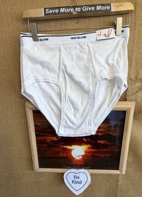NWOT Fruit of the Loom men's L white jockey 3-piece briefs functional-fly El Sal