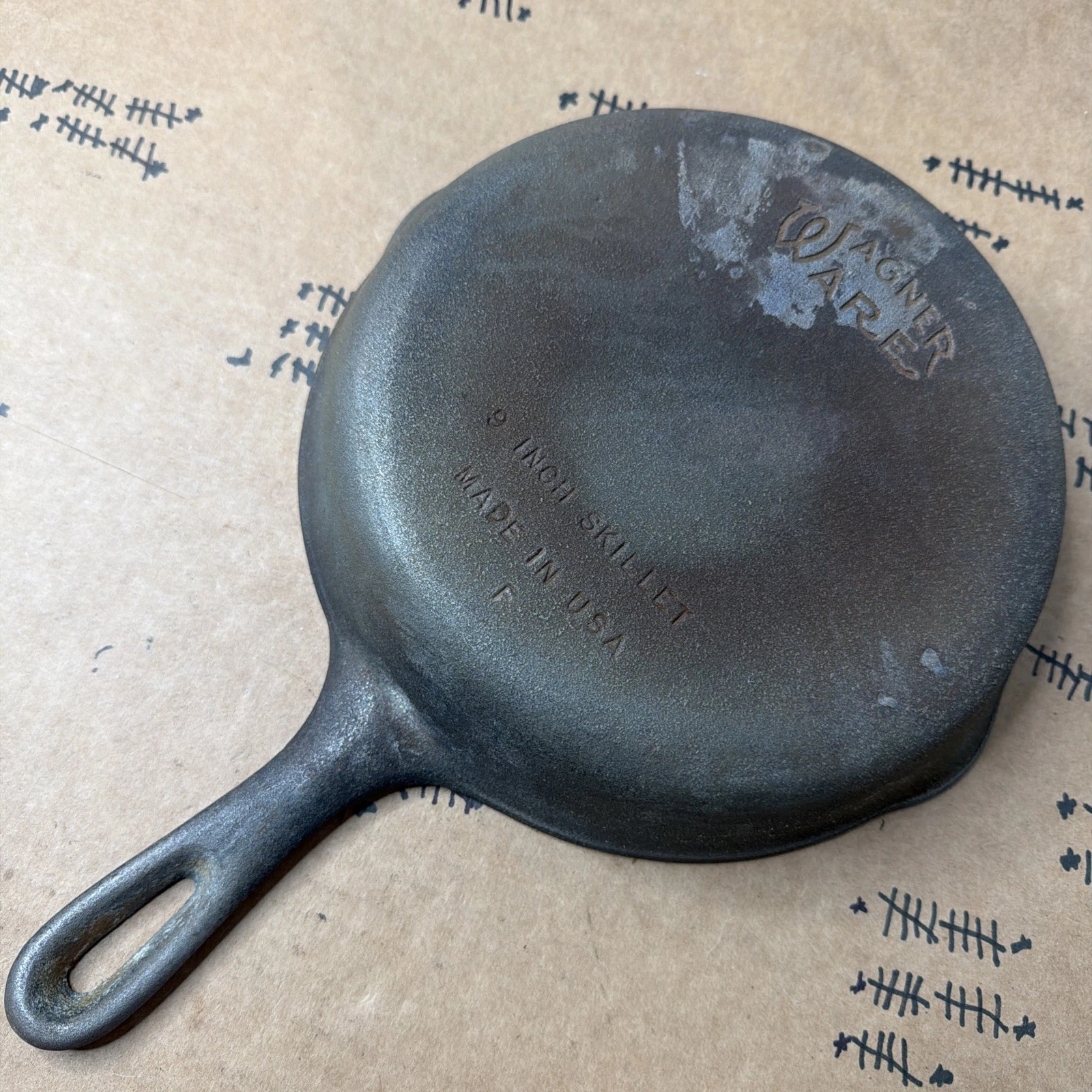 Vintage Wagner - Ware Sidney-C - Cast Iron 9 Inch Chef Skillet USA