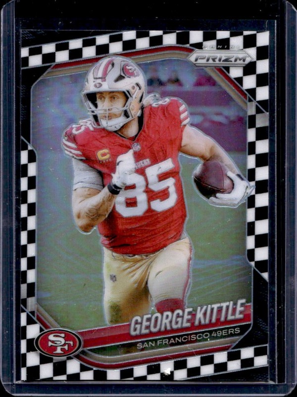 2025 Panini Prizm George Kittle Black & White Checker #94 49ers