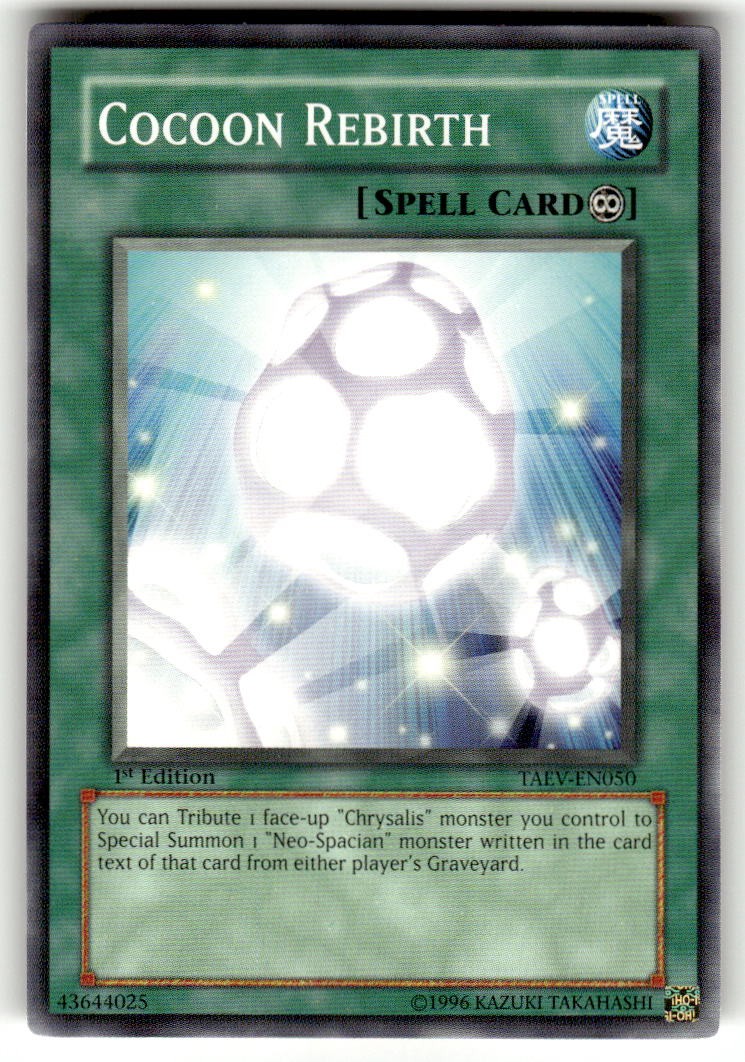 Cocoon Rebirth TAEV-EN050 YuGiOh Tactical Evolution trading card — raw and PSA graded price guide