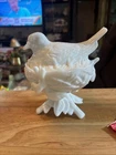 Westmoreland Milk Glass Dove/robin Bird On Nest Covered Dish