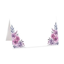 Lavender Watercolor Florals Table Tent Place Cards for Wedding, Seating Name ...