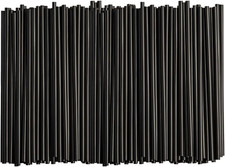 Comfy Package 500 Count 7.75" High Black Straws, Disposable Plastic Drinking S