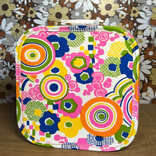 Vintage Psychedelic Pop Art Vinyl Storage Train Carry Case Mod 60s 70s Unique