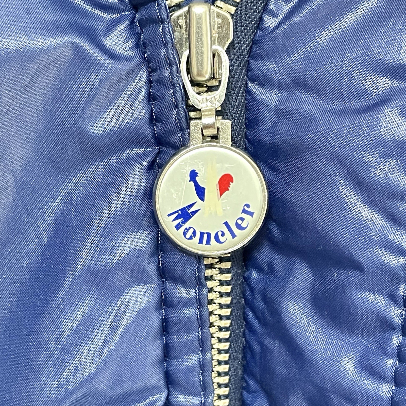 Authentic Vintage MONCLER Original Down Jacket Ski Wear Blue Nylon Woman 80s S/M thumbnail 16