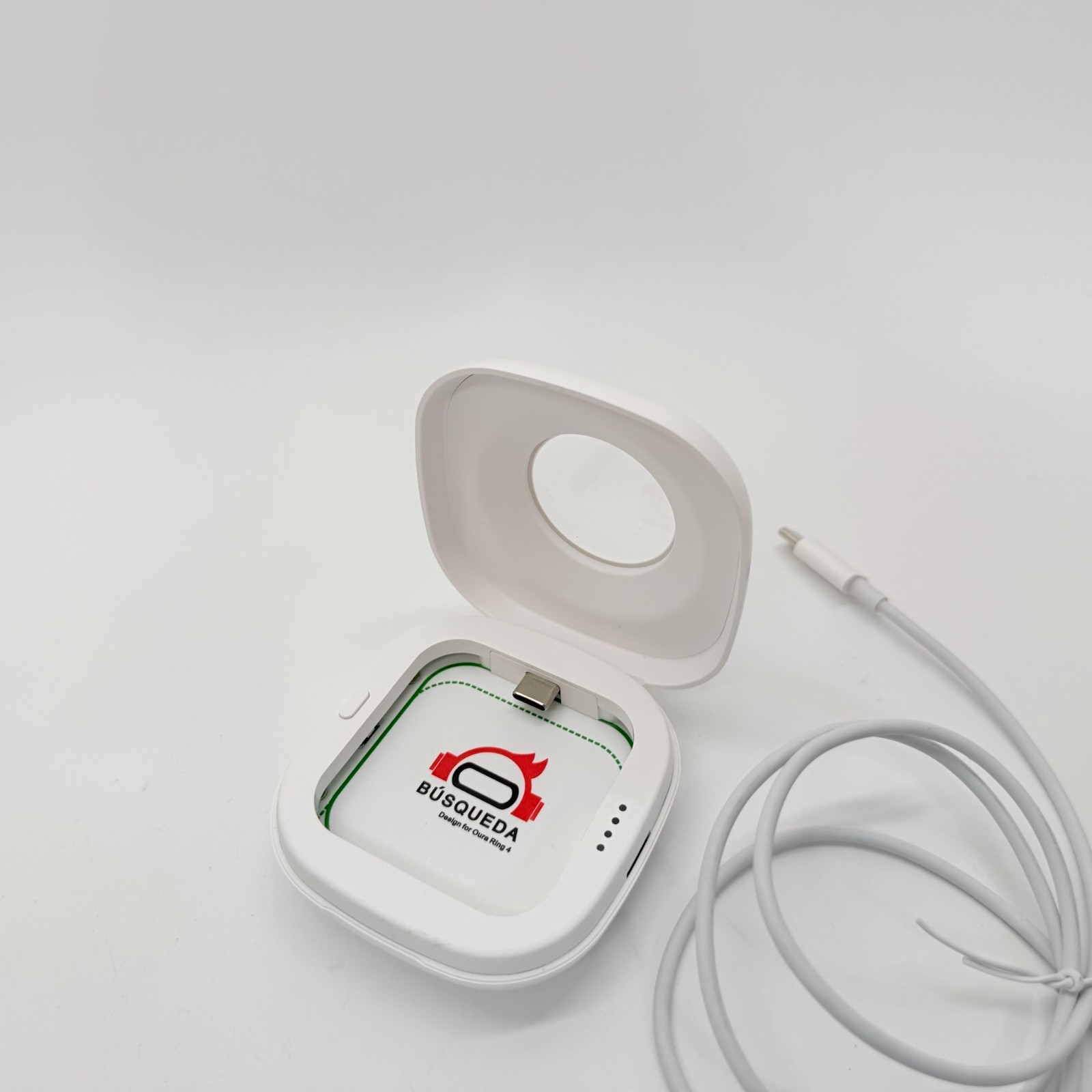 Wireless Charging Case for Oura Ring 4 Charger, 2000mAh Portable Travel Charger