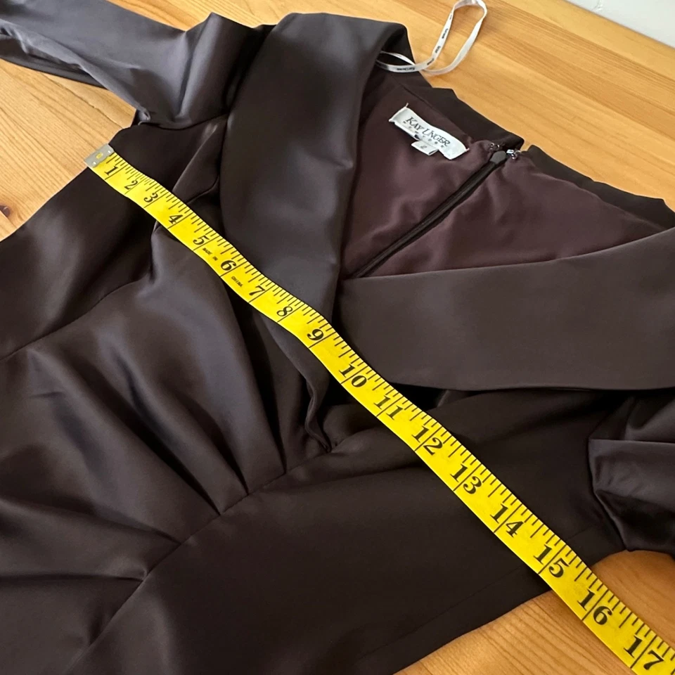 Vestido Old Hollywood Formal Elegante Clásico Cóctel Satinado Drapeado Acanalado Abertura 2 Foto 2 de 4