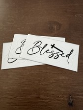 3 Pk Blessed Cross Decal Sticker Jesus God Religious Gift Christian Pride Love