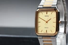 Vtg1990 [N MINT] Seiko Dolce 5E31-5B0A Gold Silver Square 28mm Qz Men's Watch